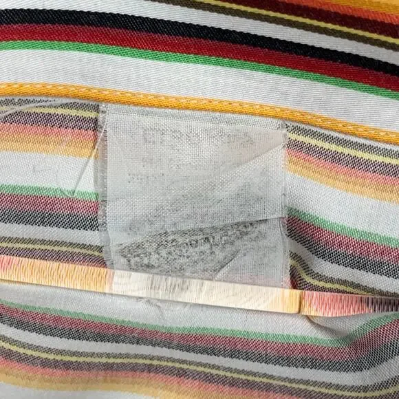 ETRO Size XXL Orange Multi Color Stripe Long Sleeve Shirt